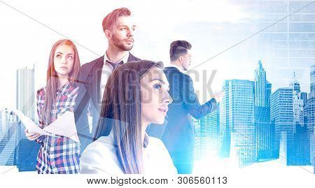 Young Business Team In City