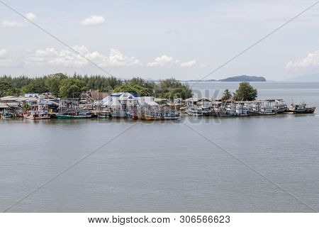 Chantaburi,thailand-june 3,2019:the Sea Boat Stop At Fisherman Village In Chantaburi At Thailand