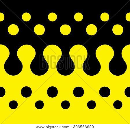 Seamles Uneven Polka Dot Pattern With Two Patterns - Yellow Dots On The Black Background And Black D