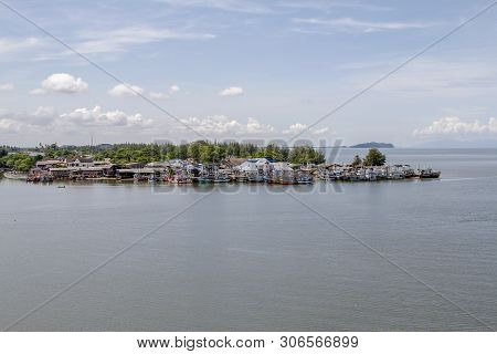 Chantaburi,thailand-june 3,2019:the Sea Boat Stop At Fisherman Village In Chantaburi At Thailand