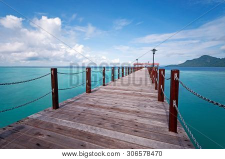 Jetty At Bohey Dulang Tun Sakaran Marine Park In Semporna Sabah Borneo Malaysia