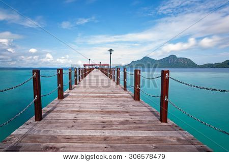 Jetty At Bohey Dulang Tun Sakaran Marine Park In Semporna Sabah Borneo Malaysia