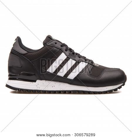 Vienna, Austria - August 10, 2017: Adidas Zx 700 Black And White Sneaker On White Background.