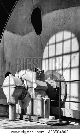 Essen, Germany - April 7, 2019: Old Pitframe Of Zeche Zollverein, Industrial Heritage Of Germany On 