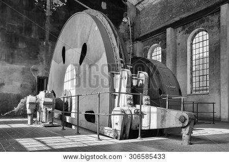 Essen, Germany - April 7, 2019: Old Pitframe Of Zeche Zollverein, Industrial Heritage Of Germany On 