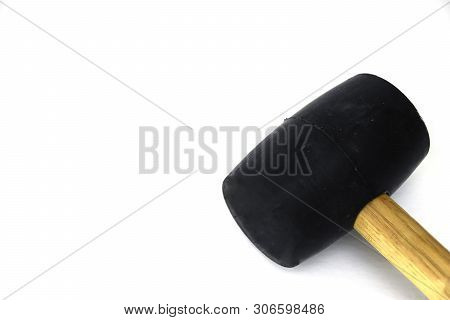A Rubber Mallet Isolated On A White Background With Copy-space