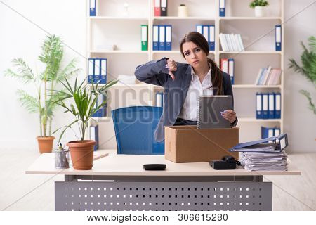 Dismissal and firing concept with woman employee
