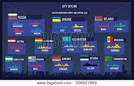Vector Illustration Of Eastern Northern Europe And Central Asia Skyline