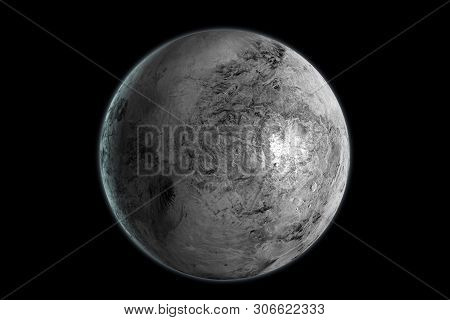 Haumea Dwarf Planet In The Outer Space. 3d Render.