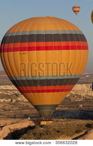 Hot Air Balloon Flying Over Spectacular Cappadocia