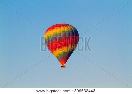 Hot Air Balloon Flying Over Spectacular Cappadocia