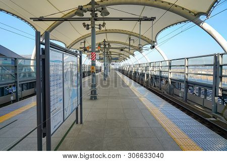 View Of Sendai Airport Station Interior. Sendai Airport Station Is A Railway Station On The Sendai A