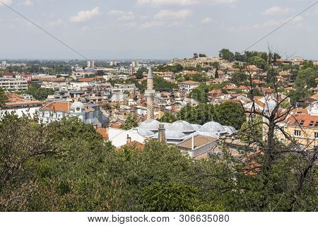 Plovdiv, Bulgaria - May 29, 2019: Panoramic View Of City Of Plovdiv From Sahat Tepe Hill, Bulgaria
