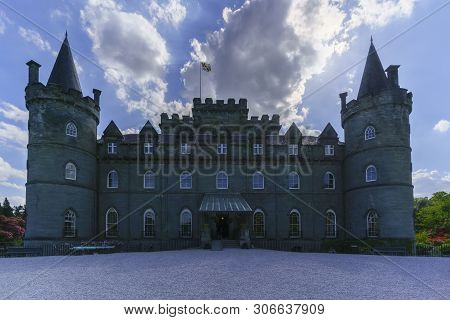 Inveraray , Scotland - May 16 , 2019 : Inveraray Castle Is A Country House Near Inveraray In The Cou