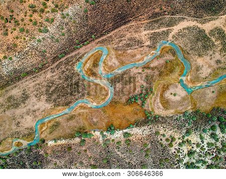 Aerial View Of Sevier River In Utah, Usa