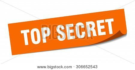 Top Secret Square Sticker. Top Secret Sign. Top Secret Banner