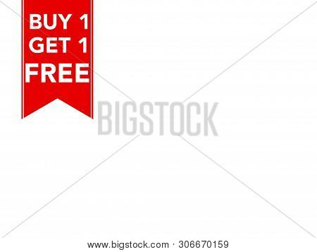 Buy One Get One Free Promotional Sale Label For Business With Space For Text