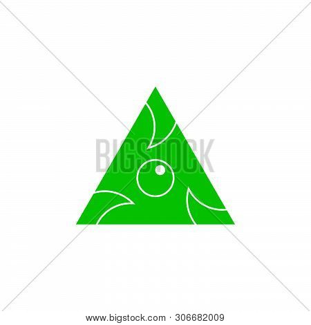 Triangle Green Leaf Cute Logo Vector Unique