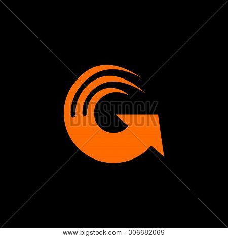Letter G Stripes Rotation Arrow Logo Vector