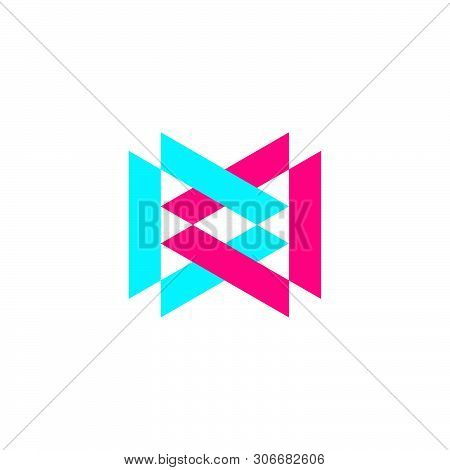 Letter Dd Linked Triangle Geometric Logo Vector