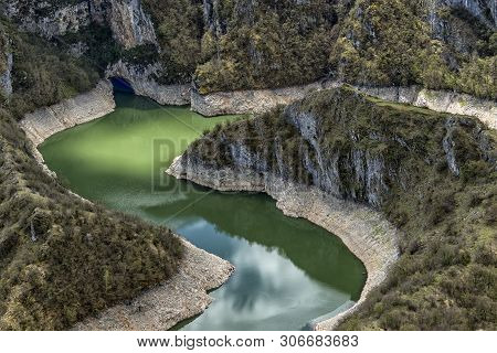 Clear And Cleen River Uvac In Serbia With Meanders, Habitat Of Protected Bird Species  Griffon Vultu