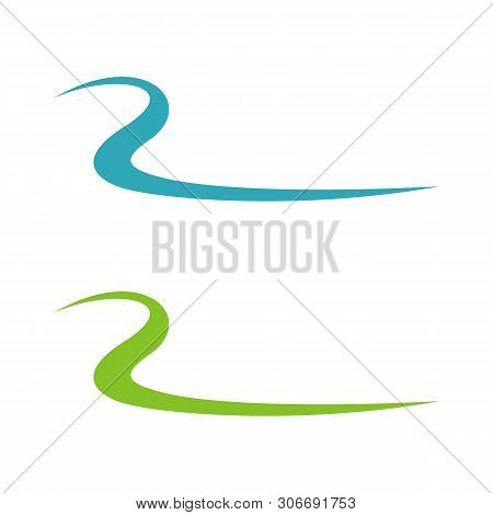 R Letter Swoosh River Shape Vector Illustration Logo Template Illustration Design. Vector Eps 10.