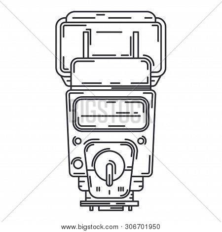Line Flat Vector Icon Digital Photographer Professional Equipment. Photography Art. Photographic Cam