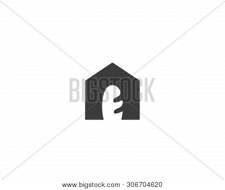 House Bakery Bread Logo. Negative Space Baguette Vector Logotype.