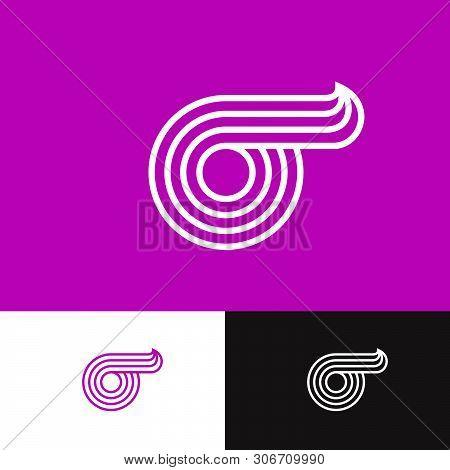 Sigma Letter. Greek Letter Sigma Monogram Consist Of Thin Lines, Isolated On A Different  Background