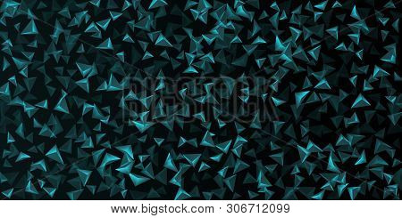 Triangle Background. Abstract Composition Of Triangular Pyramids. Modern Geometric Background.  3d V