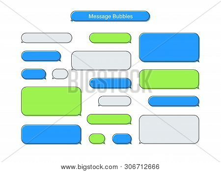 Message Chat Bubbles Vector Icons For Messenger. Template For Message Chat. Vector Illustration.