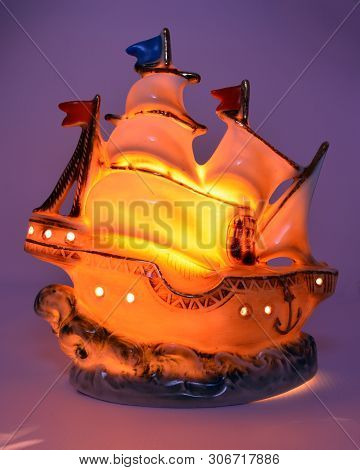 Ship Porcelain Nightlight Lights In The Night.