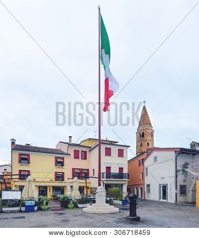Flag On The Square In The Centre Of Caorle
