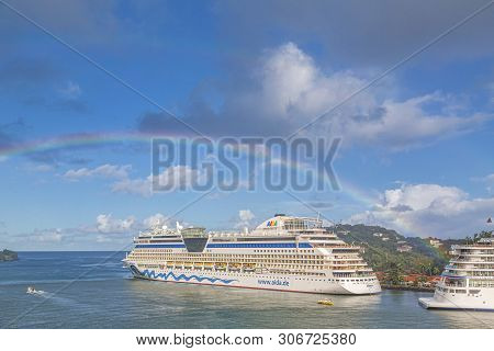 Castries, St Lucia - November 21, 2016: Aida Cruises Is An American-british-owned German Cruise Line