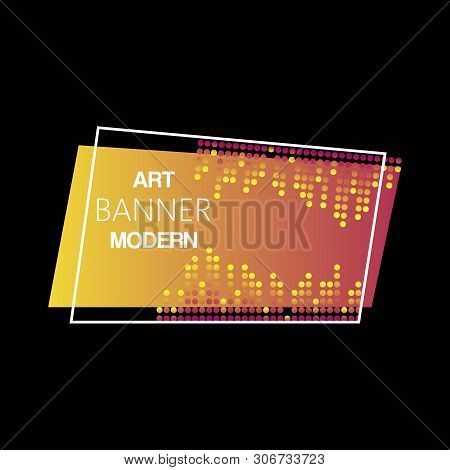 Geometric Neon Vector Modern Illuminated Banner. Glossy Neon Plastic Material Style. Night Club Yell