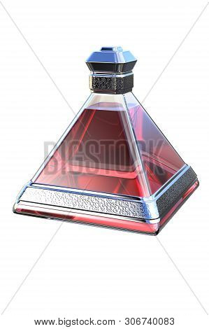 Red Potion Bottle, 3d Illustration, 3d Rendering