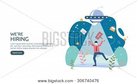 Job Hiring And Online Recruitment Concept With Tiny People Character. Agency Interview. Select A Res
