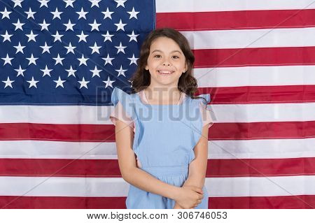 Free Born And Free Bred. Carefree Small Child Enjoying Happy Childhood. Happy Little Girl Smiling On