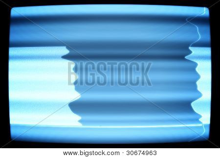 Damaged Static Tv Screen