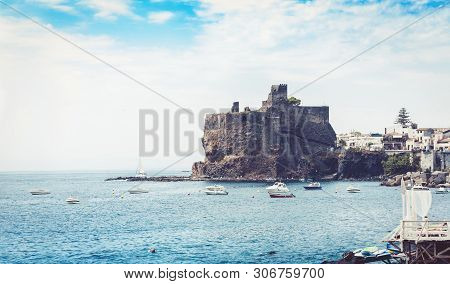 Acicastello - Ancient Norman Castle In Acitrezza, Catania, Sicily, Italy