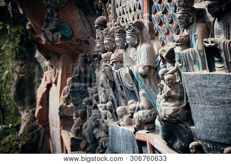 Dazu Rock Carvings as the World Heritage Site located in suburb Chongqing, China