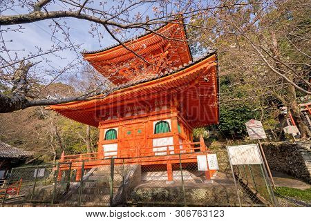Wakayama, Japan - March. 27, 2019: Beautiful Kimiidera (kimii Temple) In Spring With Sakara (cherry