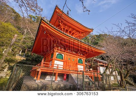 Wakayama, Japan - March. 27, 2019: Beautiful Kimiidera (kimii Temple) In Spring With Sakara (cherry
