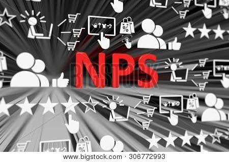 Nps Concept Blurred Background 3d Render Illustration