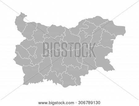 Vector Isolated Illustration Of Simplified Administrative Map Of Bulgaria. Borders Of The Provinces 