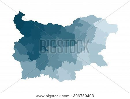 Vector Isolated Illustration Of Simplified Administrative Map Of Bulgaria. Borders Of The Regions. C