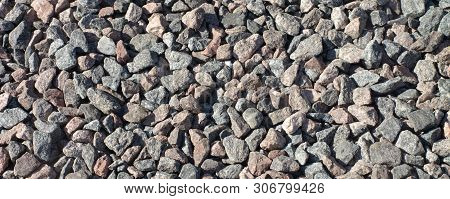 Gravel For Background At Dry Sunny Summer Day