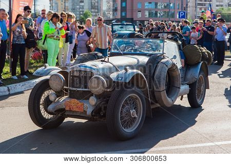 Novokuznetsk, Russia, 13 June 2019: The 7th Peking To Paris Motor Challenge 2019. Alvis Firefly Leav