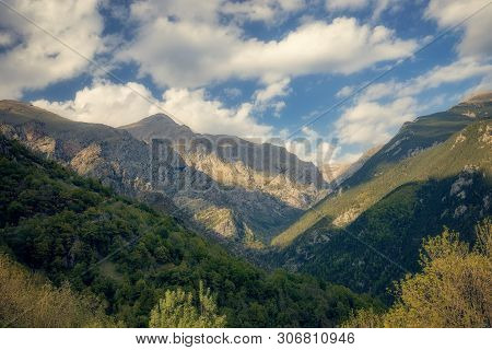 Very Nice Valley In Mountain Pyrenees Of Spain (valley Name Is Vall De Nuria)