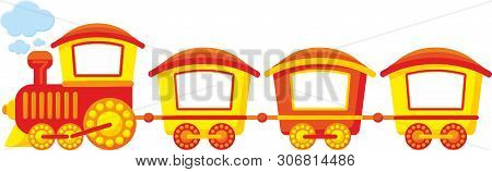 Train Cartoon Vector Kids Illustration. Travel. Railway.